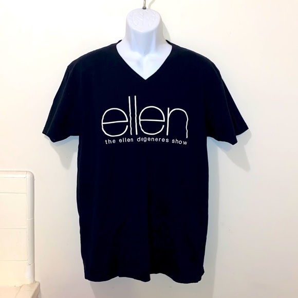Unisex Ellen “The Ellen DeGeneres Show” Black V-Neck Graphic Tee - Picture 1 of 8